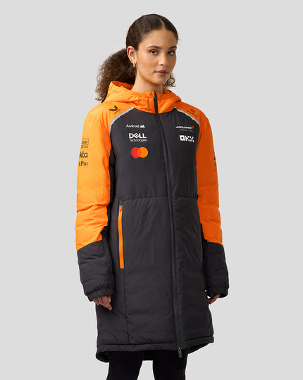 Official Unisex McLaren Formula 1 Team Longline Padded Jacket - Phantom/Papaya