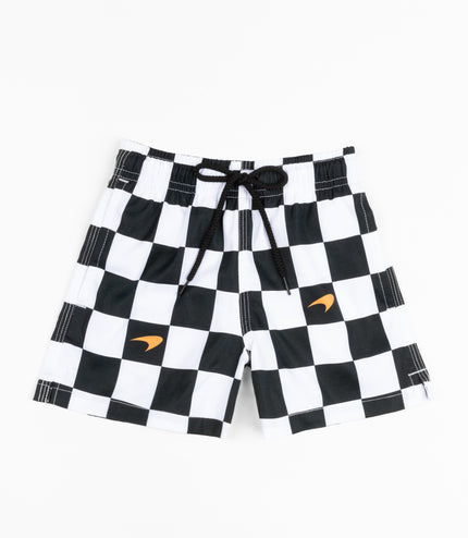 Kenny Flowers x McLaren Checkered Flag Boys Swim Trunks UPF 50+